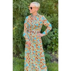 Ala von Auersperg Kathe Cotton Maxi Dress Sunflower Sz. 14